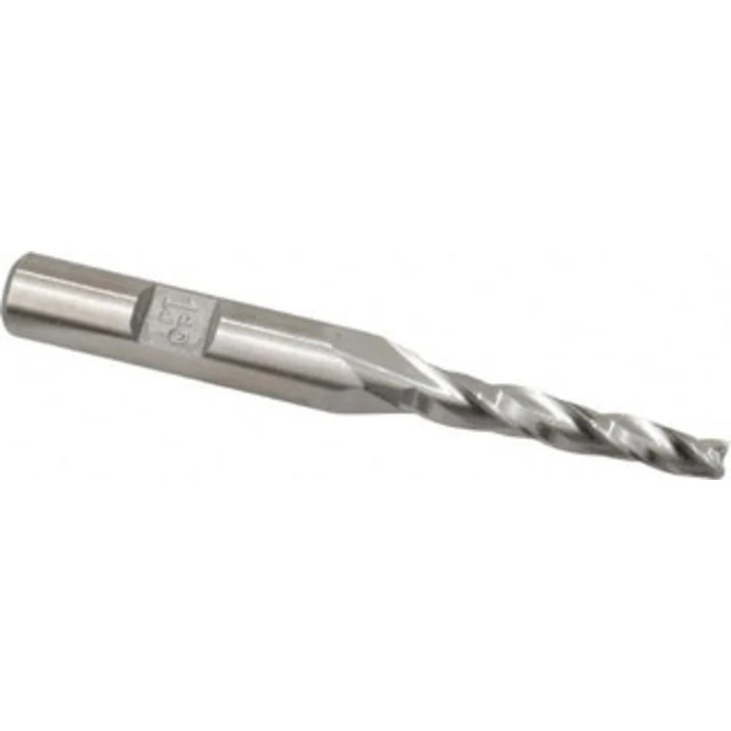 Made in USA 1.5 per Side 3/16 Small End Diam 1-1/4 LOC 3-Flute High Speed Steel Tapered Square End Mill Uncoated, 3/8...